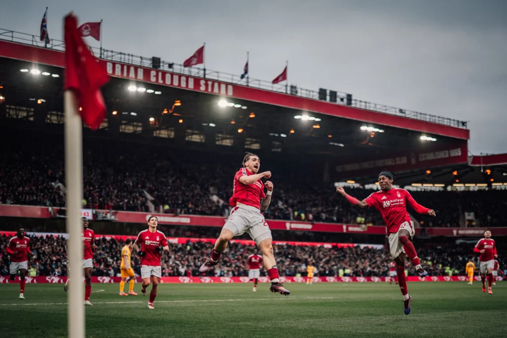 Devastating Defeat: Brighton Fans Cry "Sack the Whole Team!" After 7-0 Rout by Nottingham Forest 1 Nottingham Forest Players Celebrating