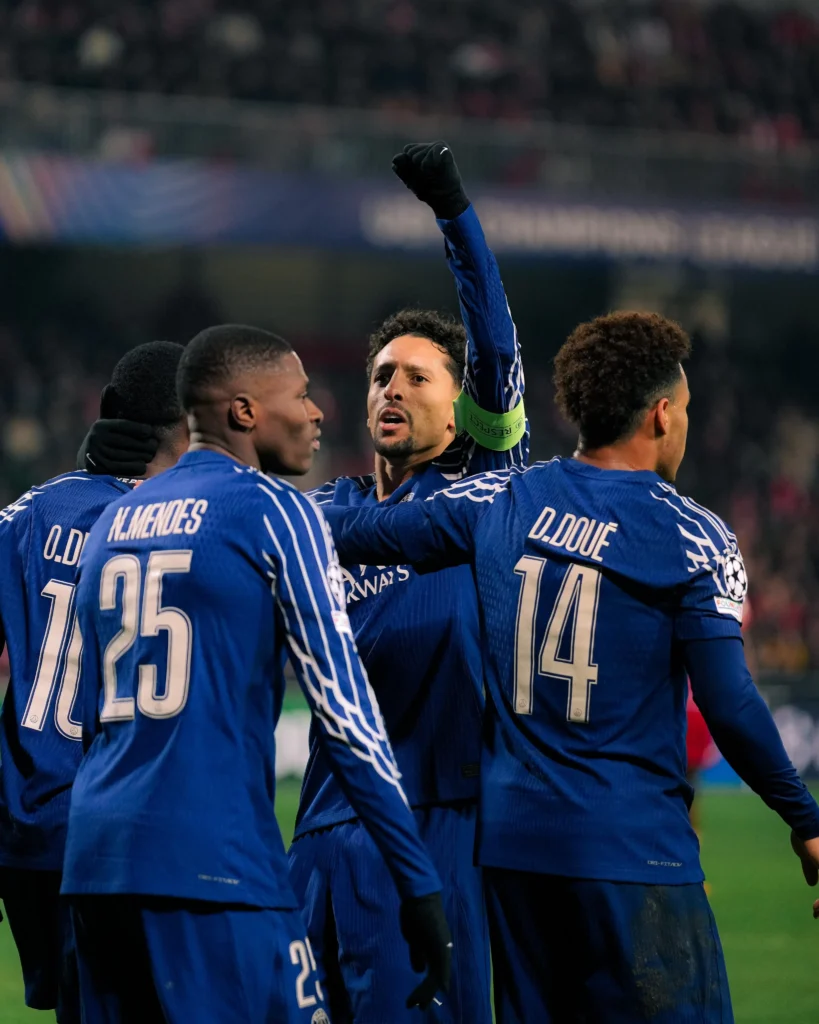 Dazzling Double for Dembele: PSG's Triumph Over Brest in 3 - 0 Champions League Clash 3 Dembele and team-mates