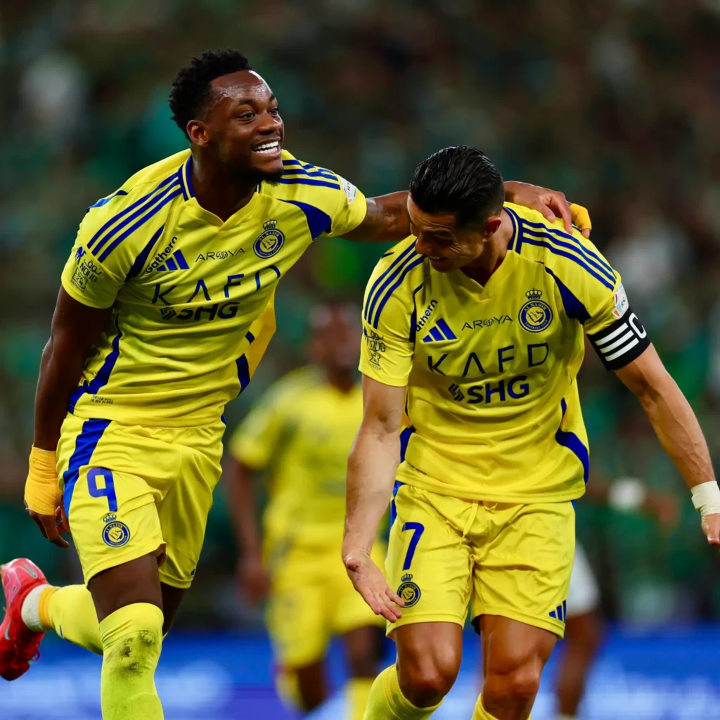 Jhon Duran's Electrifying Performance Propels Al-Nassr to Victory Over Al-Ahli 2 Jhon and Ronaldo celebration