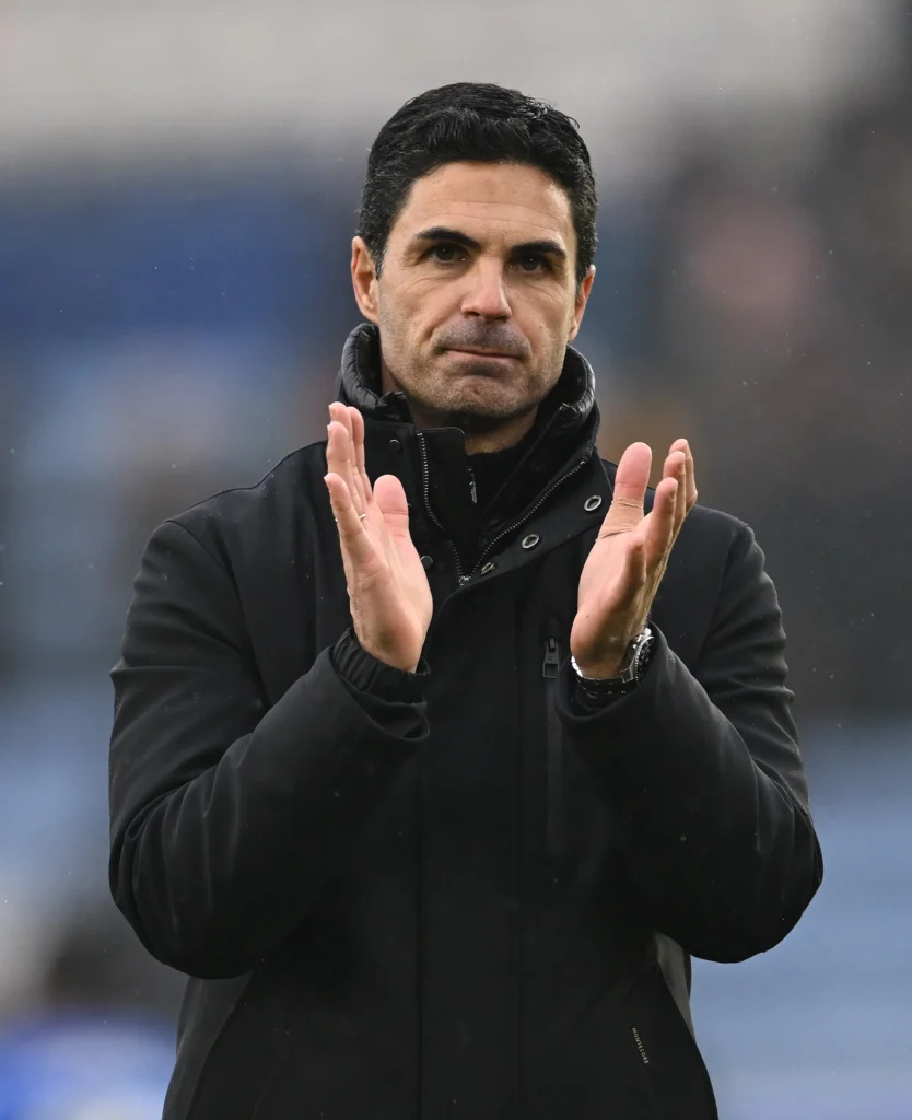 Arsenal's 2-0 Triumph Over Leicester: Merino's Heroics and Nwaneri's Brilliance Shine Amidst Sterling's Struggles 2 Mikel Arteta