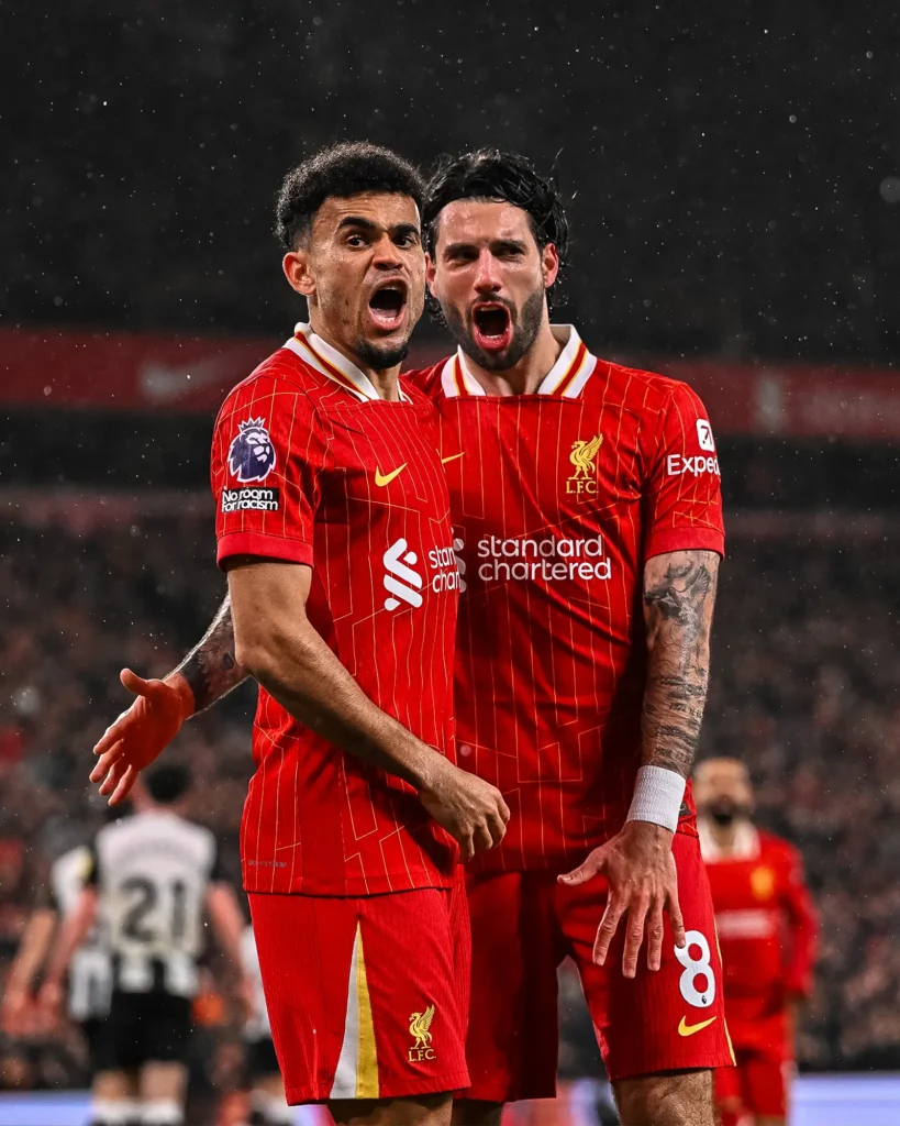 Dominant Liverpool Surge 13 Points Clear: Szoboszlai and Mac Allister Shine in Victory over Newcastle 1 Diaz and Szoboszlai for Liverpool first goal