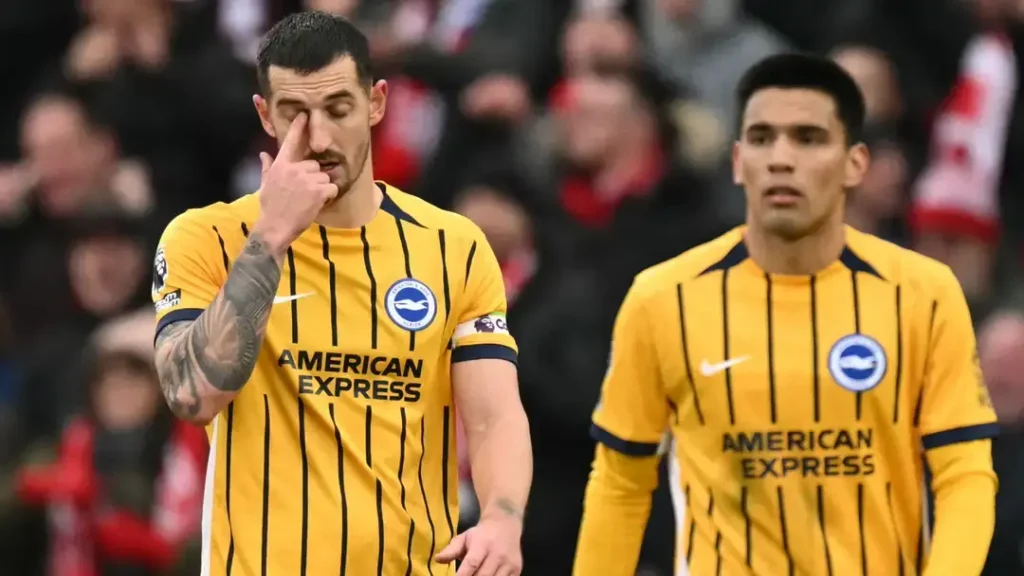 Devastating Defeat: Brighton Fans Cry "Sack the Whole Team!" After 7-0 Rout by Nottingham Forest 2 Defeat on Brighton's Players Face