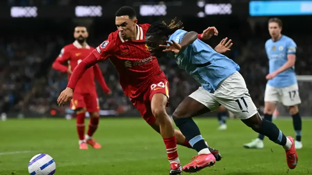 Dominant Liverpool Humiliate Manchester City: Salah and Szoboszlai Shine as Reds Extend Premier League Lead 3 Arnold in action for Liverpool.