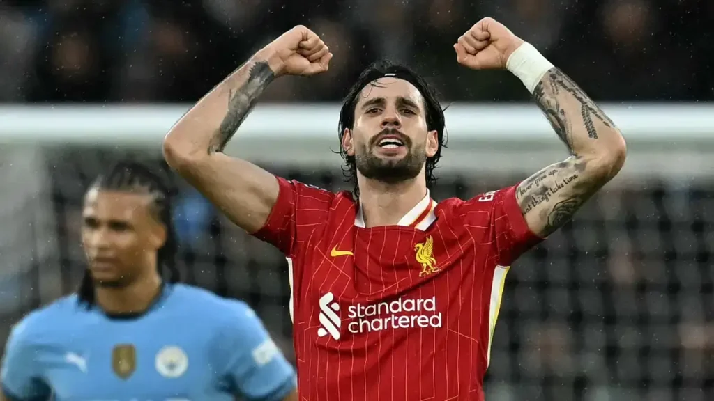 Dominant Liverpool Humiliate Manchester City: Salah and Szoboszlai Shine as Reds Extend Premier League Lead 2 Szoboszlai celebrates his goal against Manchester City