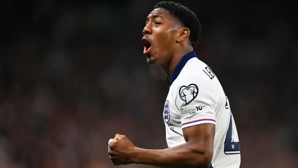 Triumphant Start for Tuchel: England's 2-0 Victory Over Albania 1 Myles Lewis-Skelly Celebrating his England's Debut goal