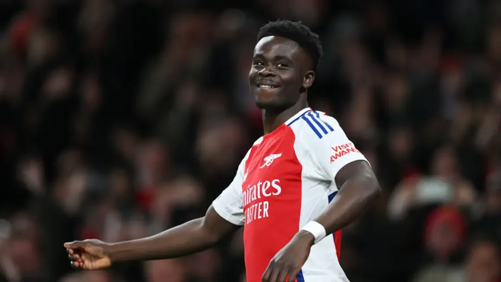 Saka Shines in Arsenal’s Rollercoaster Night Against Fulham: A Tale of Triumph and Tragedy 1 Bukayo Saka celebration