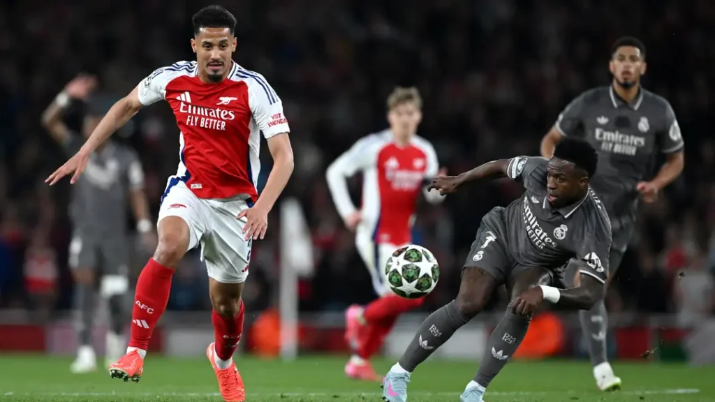 Rice Shatters Real Madrid’s Hopes: Arsenal’s Glorious Night Ignites Title Dreams! 2 Saliba strong at back